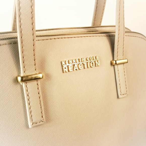 Kenneth Cole Reaction Handbag Light Gray/ Ivory triple entry bag - Picture 3 of 7